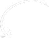 A curved white arrow pointing right and downward on a transparent background. Typically used for directional emphasis in annotations or designs